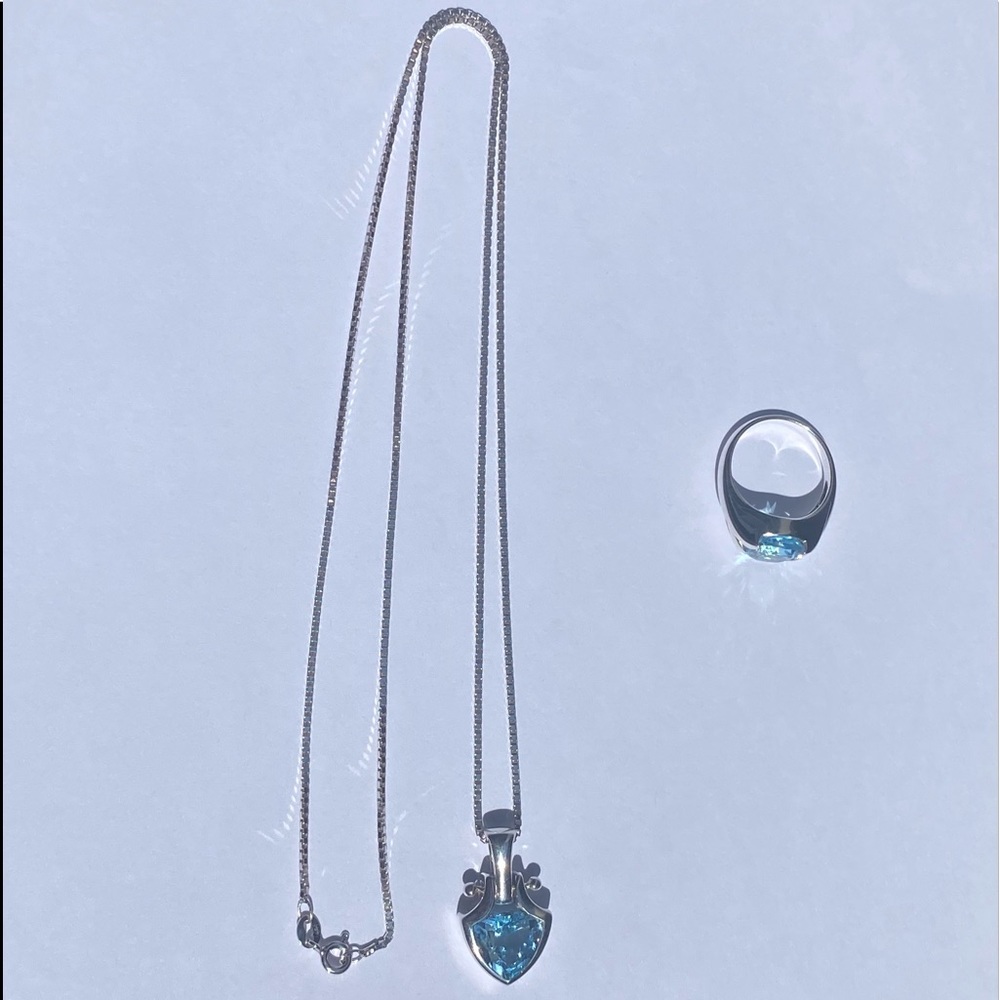 925 Aquamarine💠 Ring & Necklace set✨ - Picture 11 of 17